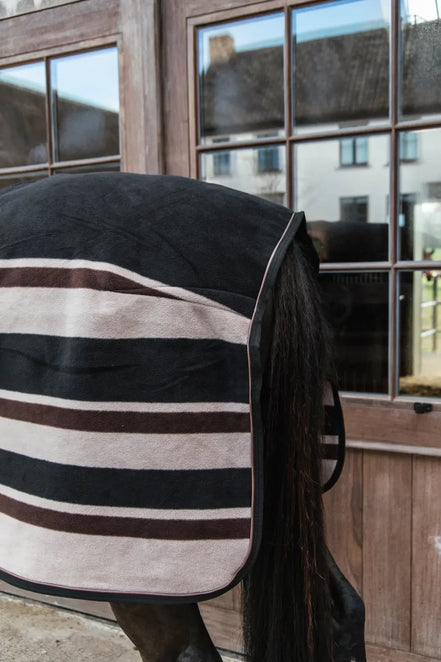 Kentucky Fleece Paardendeken Heavy Stripes Brown/Beige