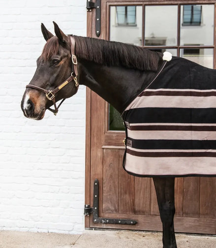 Kentucky Fleece Paardendeken Heavy Stripes Brown/Beige