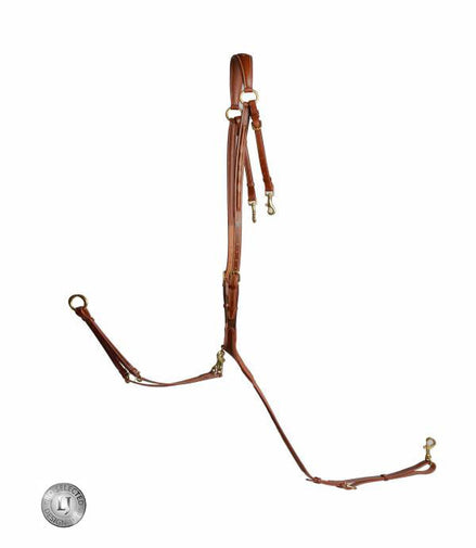 LJ Leathers Jachtmartingaal - Messing Gespen