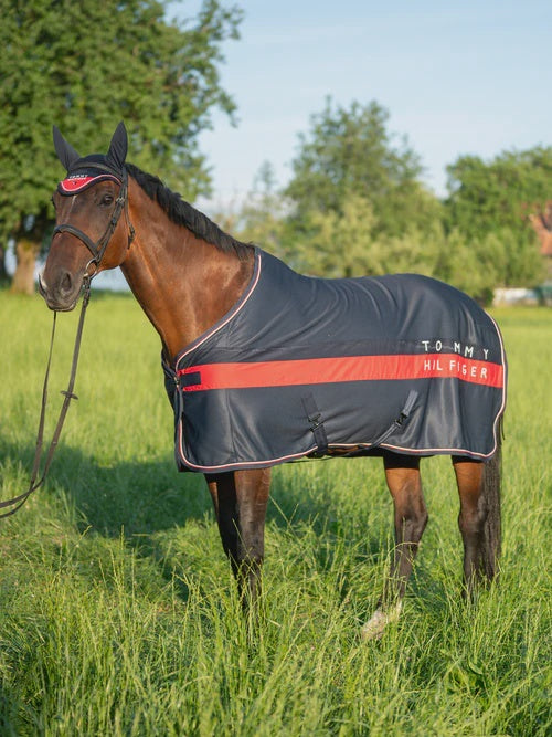 Tommy Hilfiger Equestrian Kingston Light & Dry Color Block Paardendeken Desert Sky