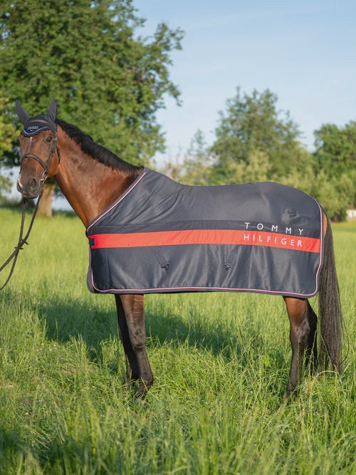 Tommy Hilfiger Equestrian Kingston Light & Dry Color Block Paardendeken Desert Sky