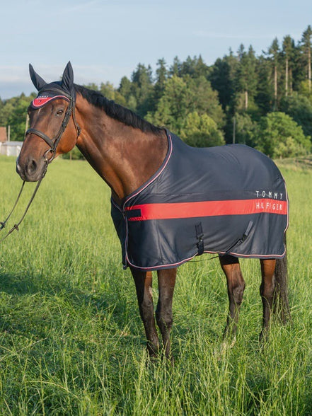 Tommy Hilfiger Equestrian Kingston Light & Dry Color Block Paardendeken Desert Sky