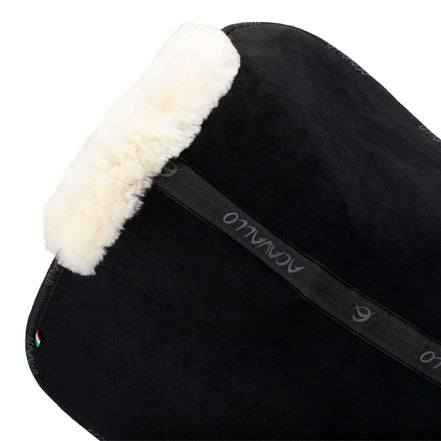 Acavallo Pocket & Memory Foam Half Pad W/risers Sheepskin Naturel Black