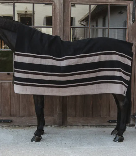 Kentucky Heavy Fleece Paardendeken Square Stripes Brown