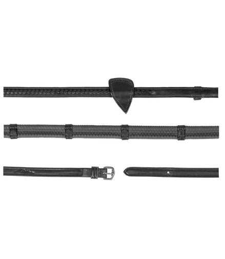 Dy'on 1/2'' Rubber Teugels met 7 Leder Stops - Gevlochten