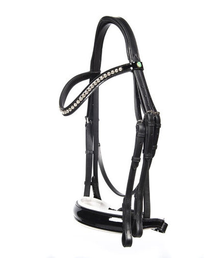 LJ Leathers Hoofdstel ´New Pro Dressage´ stang en trens