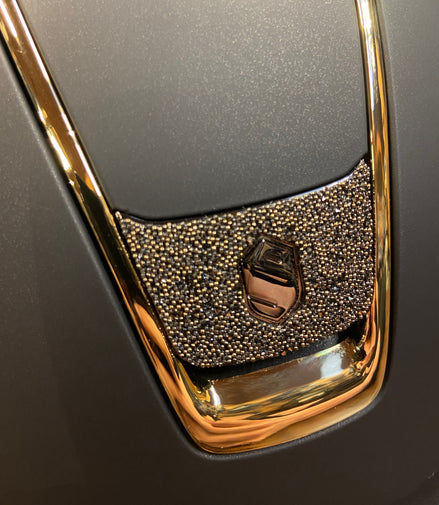 Samshield Miss Shield Matt Black Trim Chrome Gold Blazon Crystal Fabric MetalEclipse