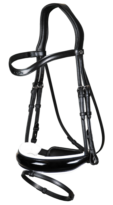 Dy'on Patent Large Crank Noseband White pad. & Flash - New English