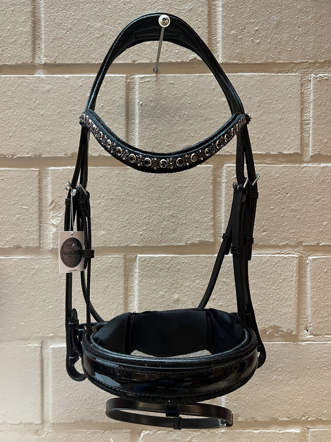 JUDI Trens Crystal Fabric Black Traverso Metallic Silver Jet Hematite Patent Full