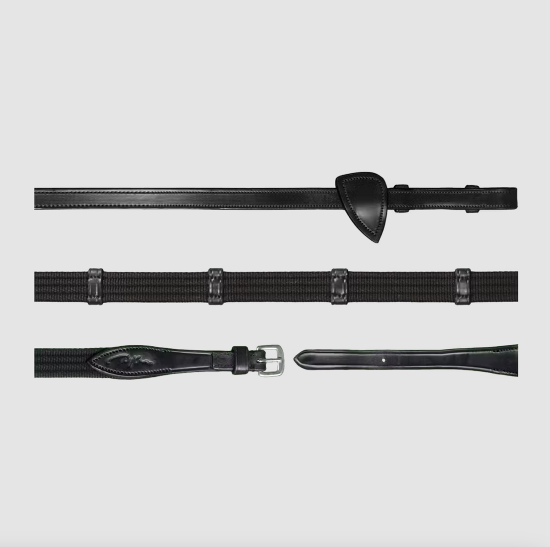 Dy'on 5/8" Webband teugels met 9 leren passanten