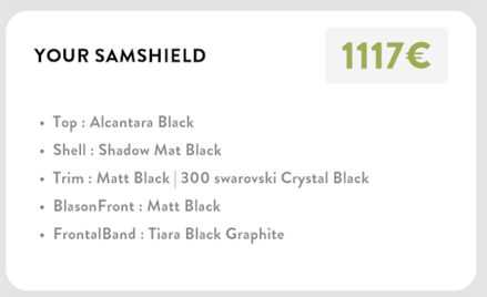 Samshield Miss Shield Mat Black Alcantara Top Tiara Frontalband