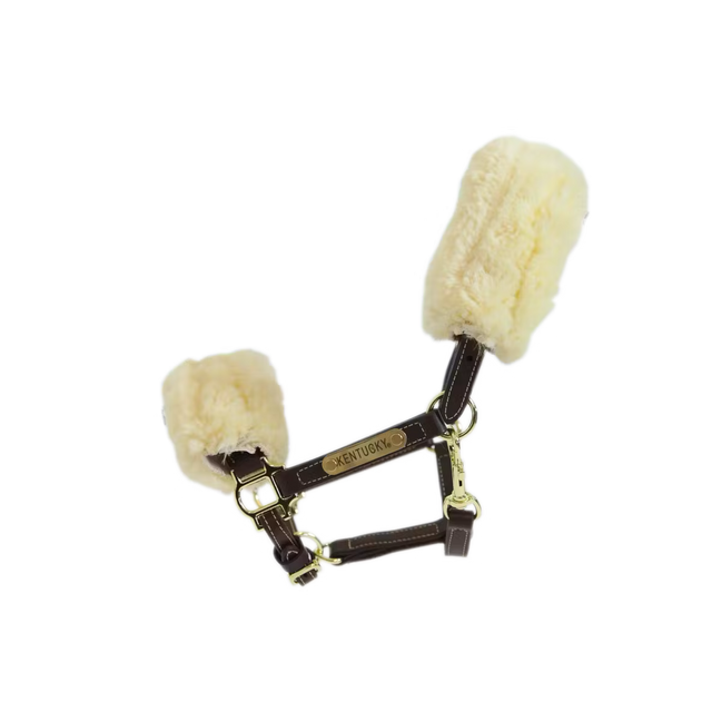 Kentucky Leder halster + wol (afneembaar)