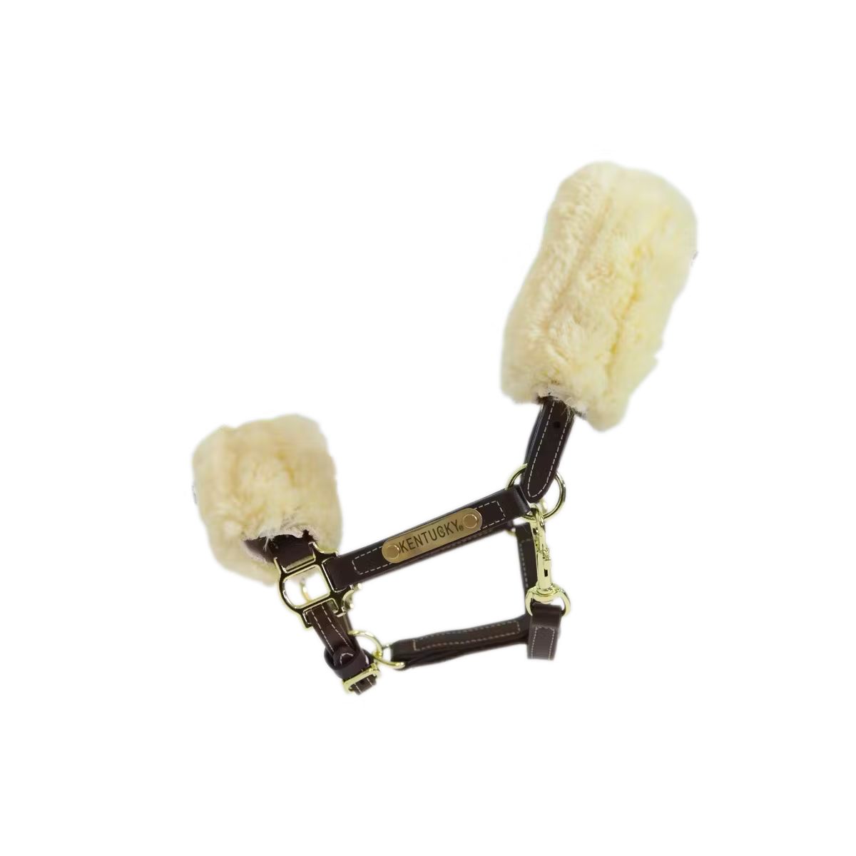 Kentucky Leder halster + wol (afneembaar)