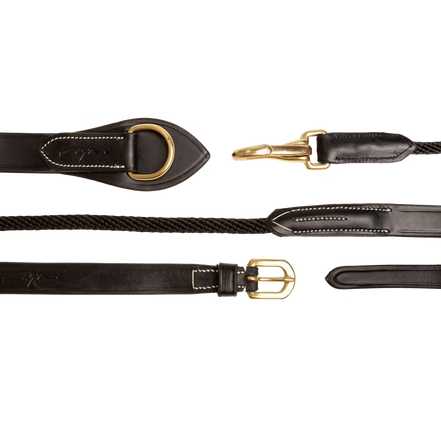 Dy'on Leather/Nylon Draw Reins 5/8 - D Collection