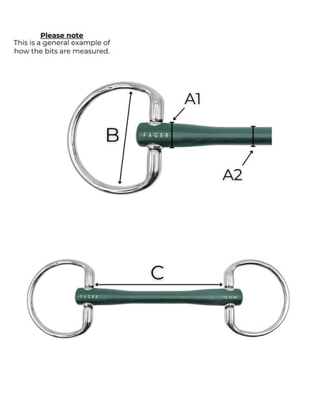 Fager Nicole Hard Rubber bit Fixed Rings