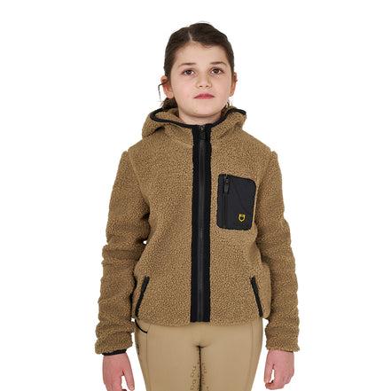 Equestro Teddy Zip Jas met Kap Kids
