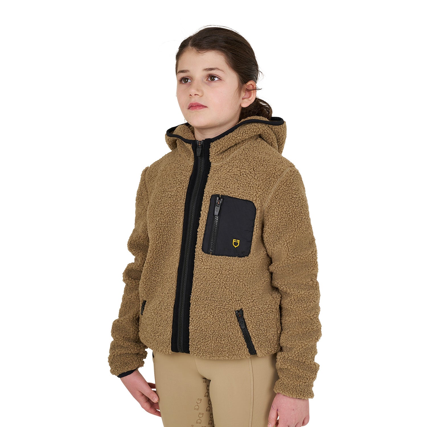 Equestro Teddy Zip Jas met Kap Kids