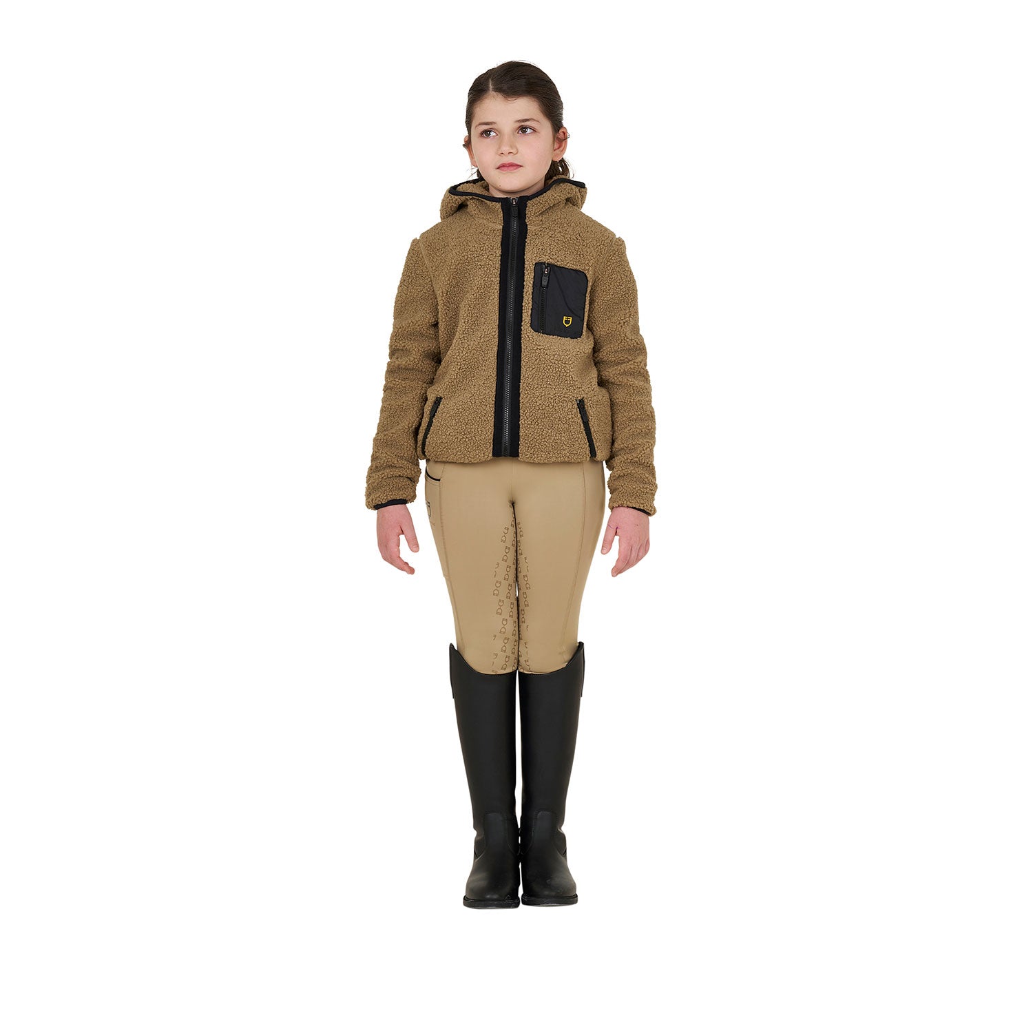 Equestro Teddy Zip Jas met Kap Kids