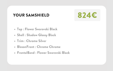 Samshield Miss Shield Glossy Black Flower Swarovski Chrome Silver L61 Round