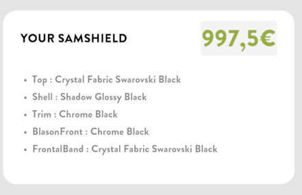 Samshield Miss Shield Glossy Crystal Fabric Black Chrome S54