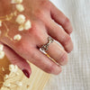 Equestrian Jewelry ring Maya met bitmotief, verstelbaar, in zilver en goud