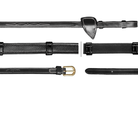 Dy'on 5/8 (16mm) Hunting Reins with 7 Leather Stops D Coll.