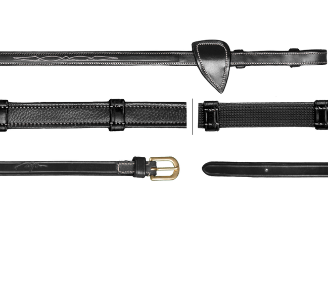 Dy'on 5/8 (16mm) Hunting Reins with 7 Leather Stops D Coll.