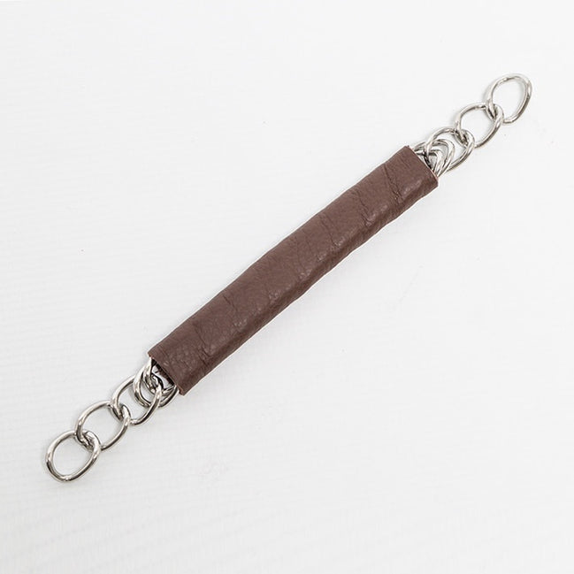 Metalab Curb necklace with leather cover.