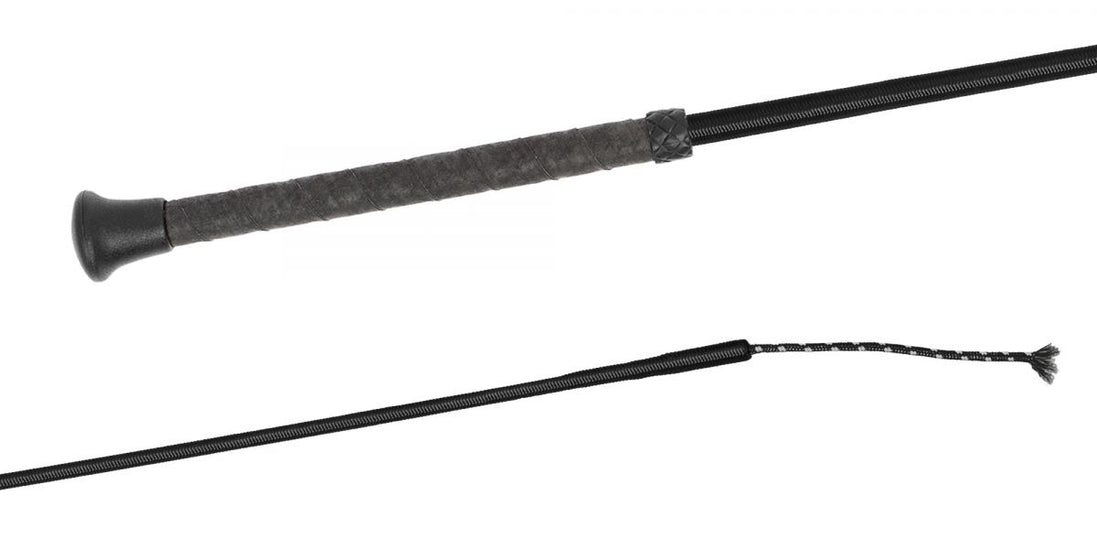 Fleck Dressage Whip with Woven Nylon Cover and Soft Wrapped Handle