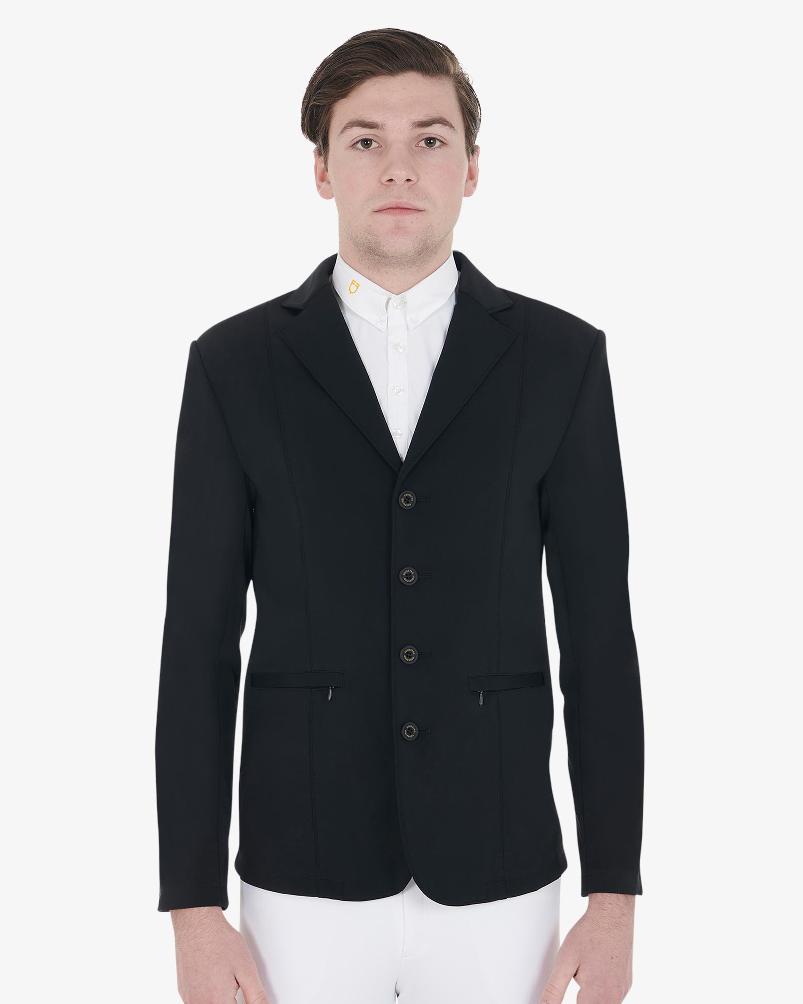 Veste de compétition Equestro pour homme avec logo brodé contrastant