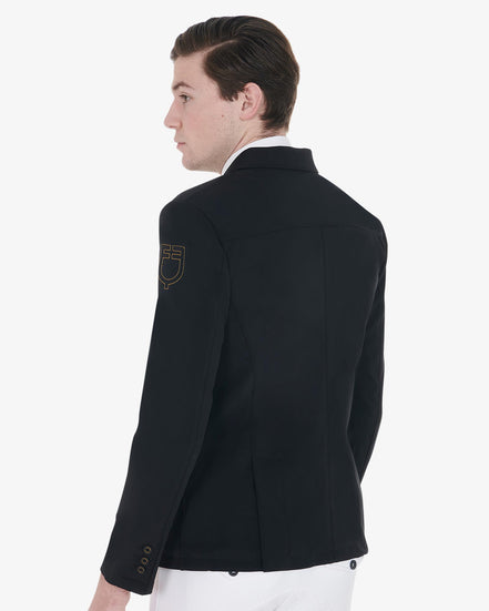 Veste de compétition Equestro pour homme avec logo brodé contrastant