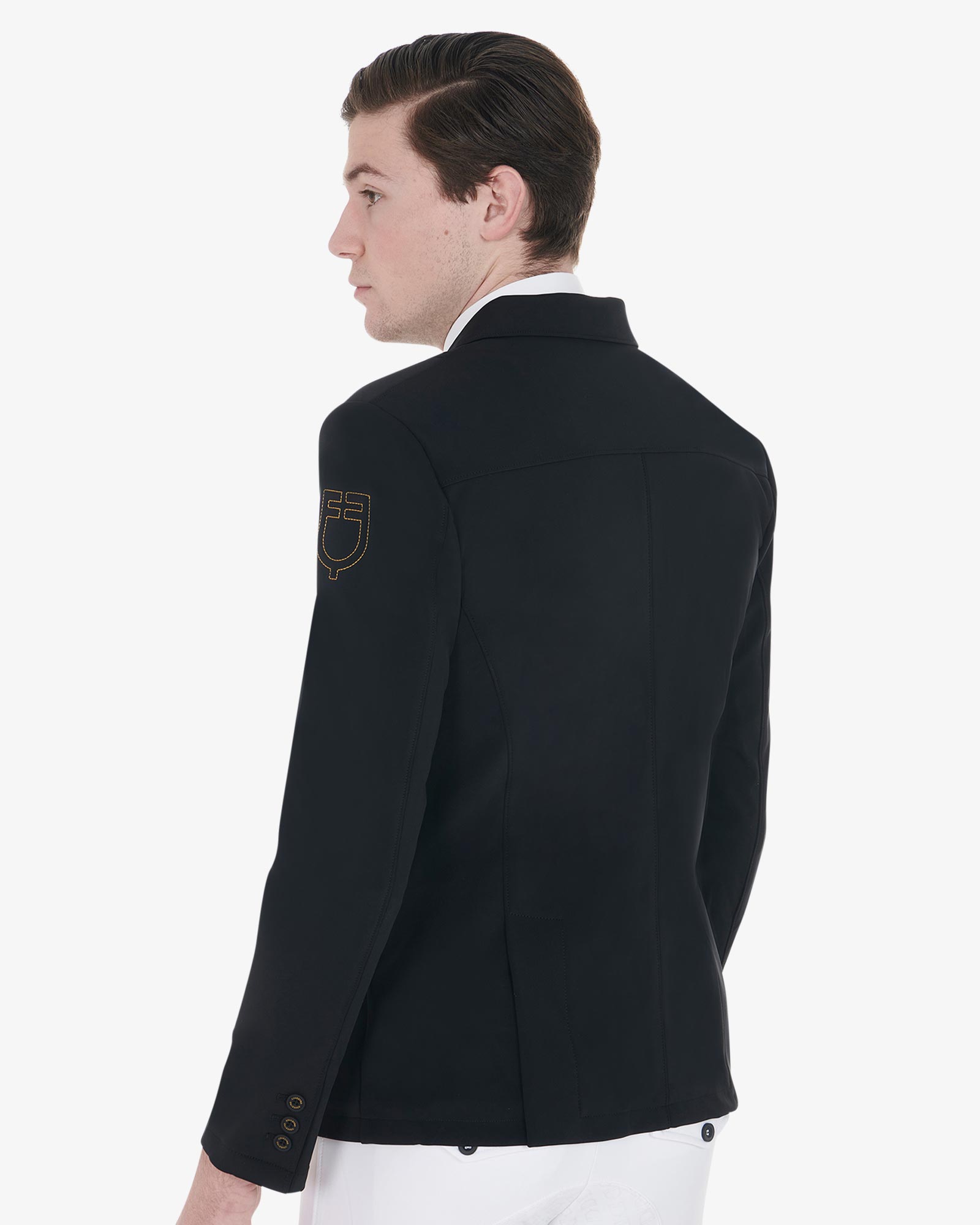 Veste de compétition Equestro pour homme avec logo brodé contrastant