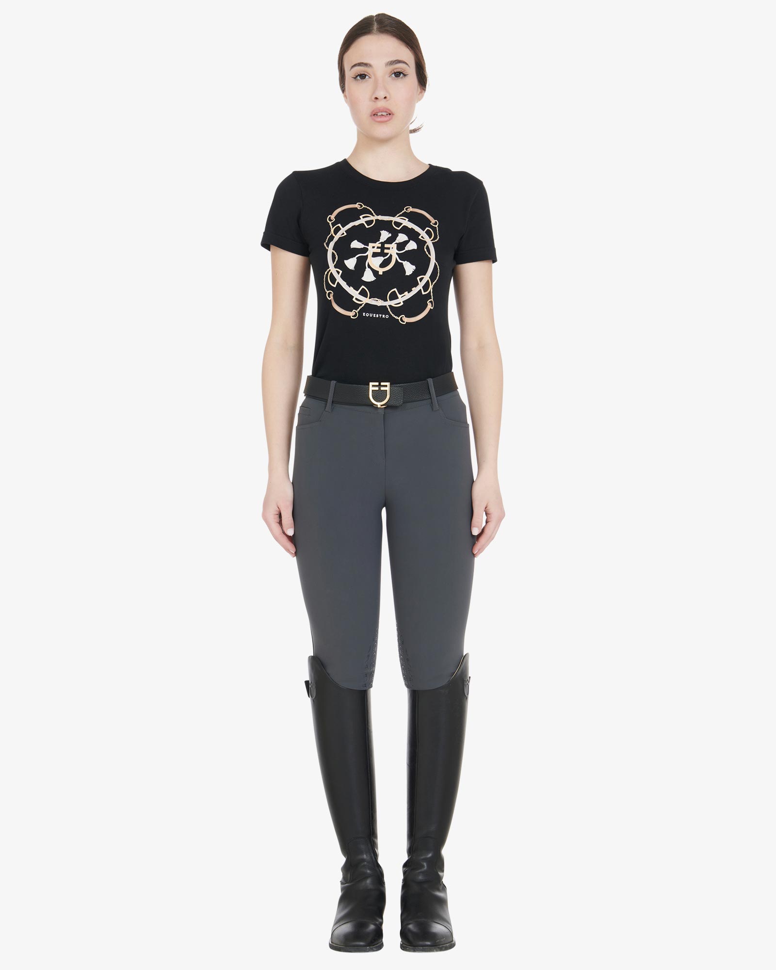 Pantalon d'équitation d'été pour femme Equestro, genouillères Zenda