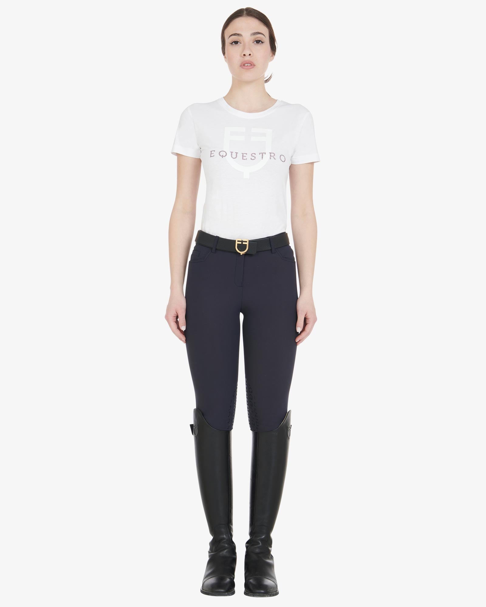 Pantalon d'équitation d'été pour femme Equestro, genouillères Zenda