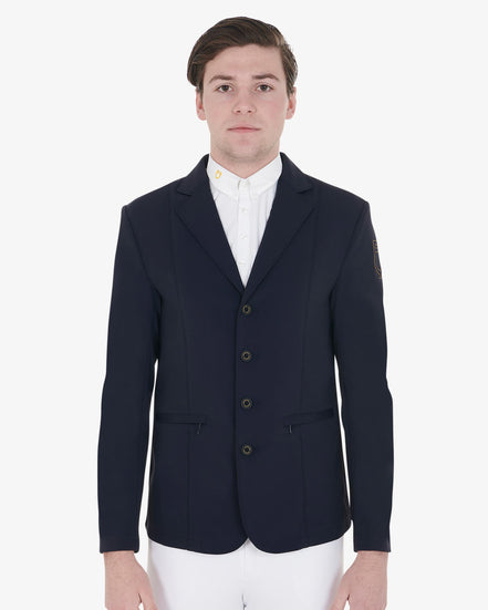 Veste de compétition Equestro pour homme avec logo brodé contrastant