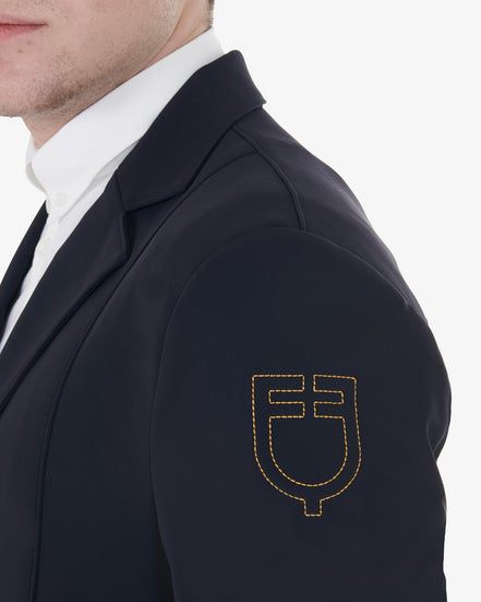 Veste de compétition Equestro pour homme avec logo brodé contrastant
