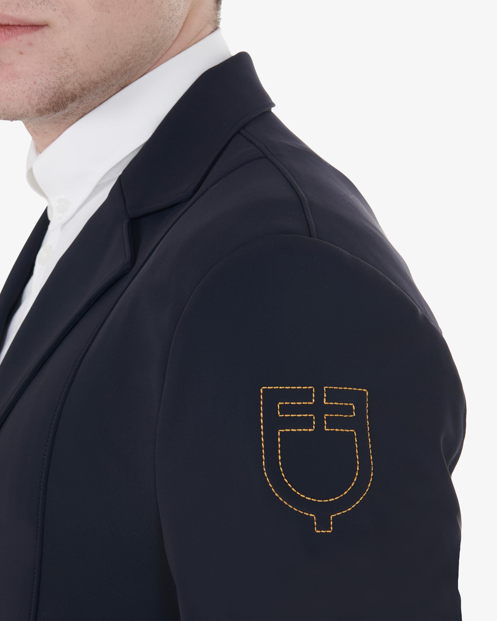 Veste de compétition Equestro pour homme avec logo brodé contrastant