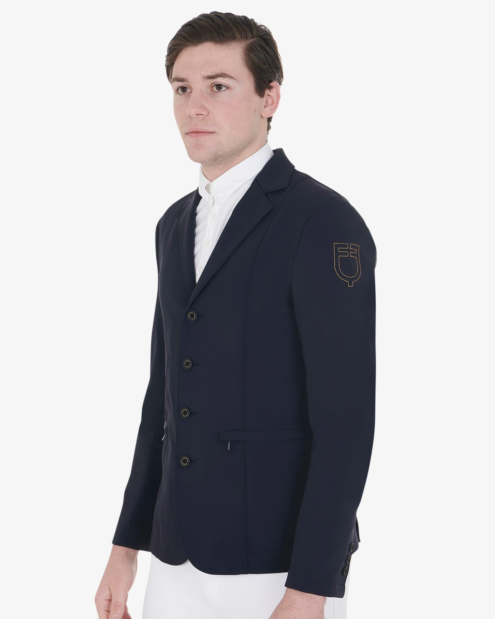 Veste de compétition Equestro pour homme avec logo brodé contrastant