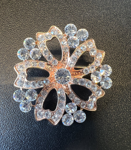 SD Classic Stock Pin In Rosegold Crystal