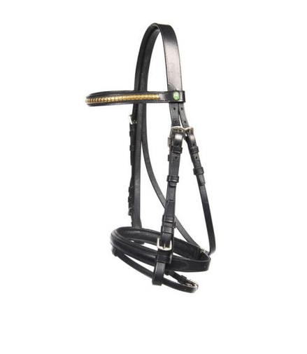 LJ Leathers Hoofdstel Studs gekombineerde neusriem Bruin Shetland