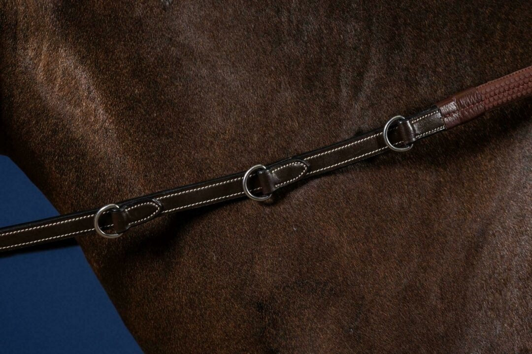 Dy'on 1/2'' Howlett Rubber Teugels met 3 D-ringen en 7 leren passanten Working