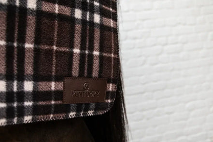 Kentucky Heavy Fleece Paardendeken Square Check Printing Brown
