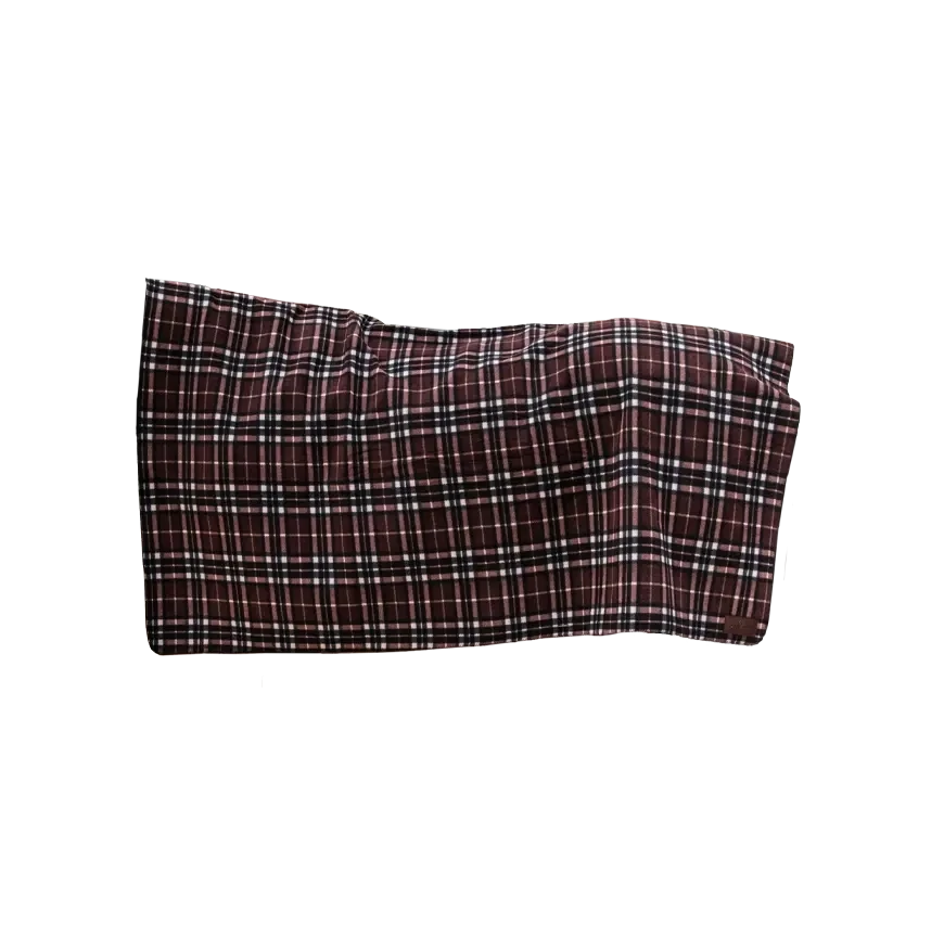 Kentucky Heavy Fleece Paardendeken Square Check Printing Brown
