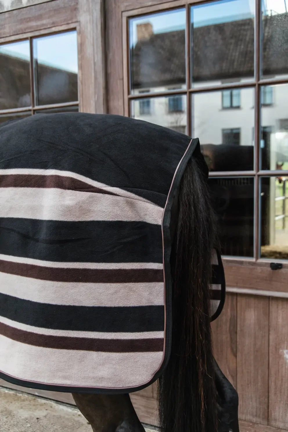 Kentucky Fleece Paardendeken Heavy Stripes Brown/Beige