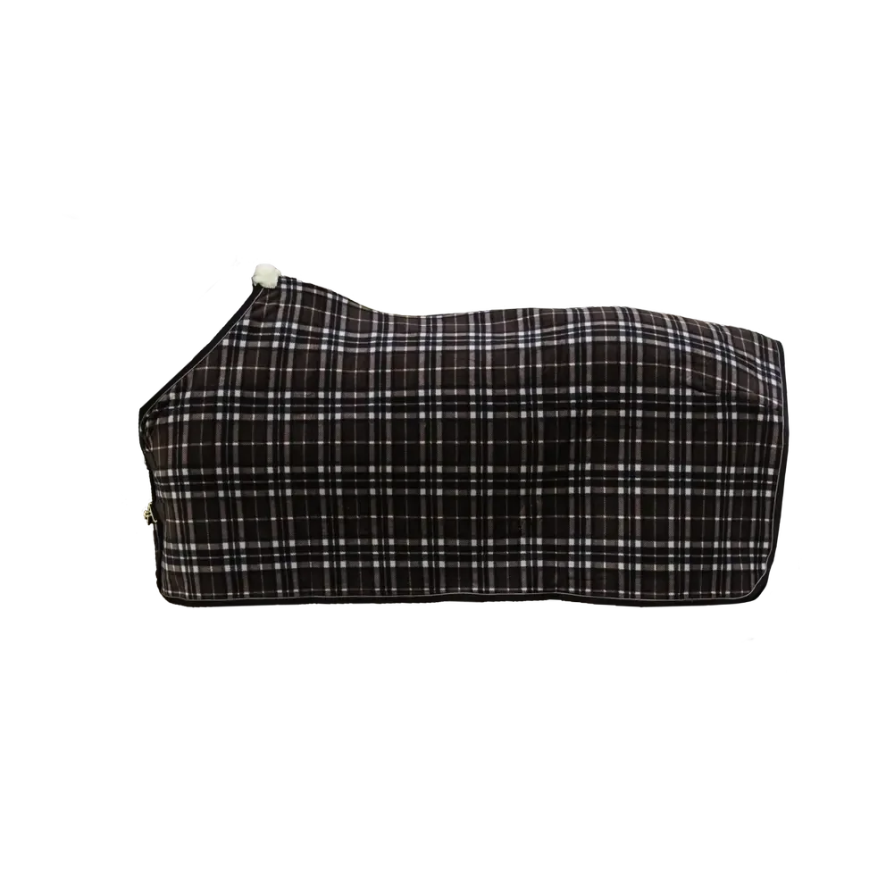 Kentucky Fleece Paardendeken Heavy Check Printing Brown