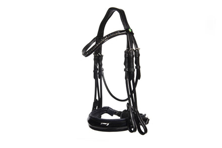 LJ Leathers Hoofdstel ´New Pro Dressage´ stang en trens