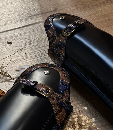 DeNiro Vasari Brushed Blue; Roma Big Strap Lucido Sfumato Blue