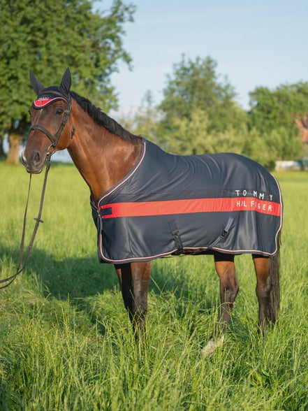 Tommy Hilfiger Equestrian Kingston Light & Dry Color Block Paardendeken Desert Sky