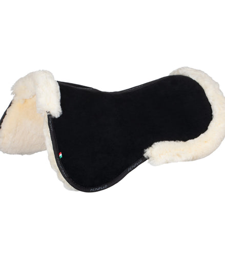 Acavallo Pocket & Memory Foam Half Pad W/risers Sheepskin Naturel Black