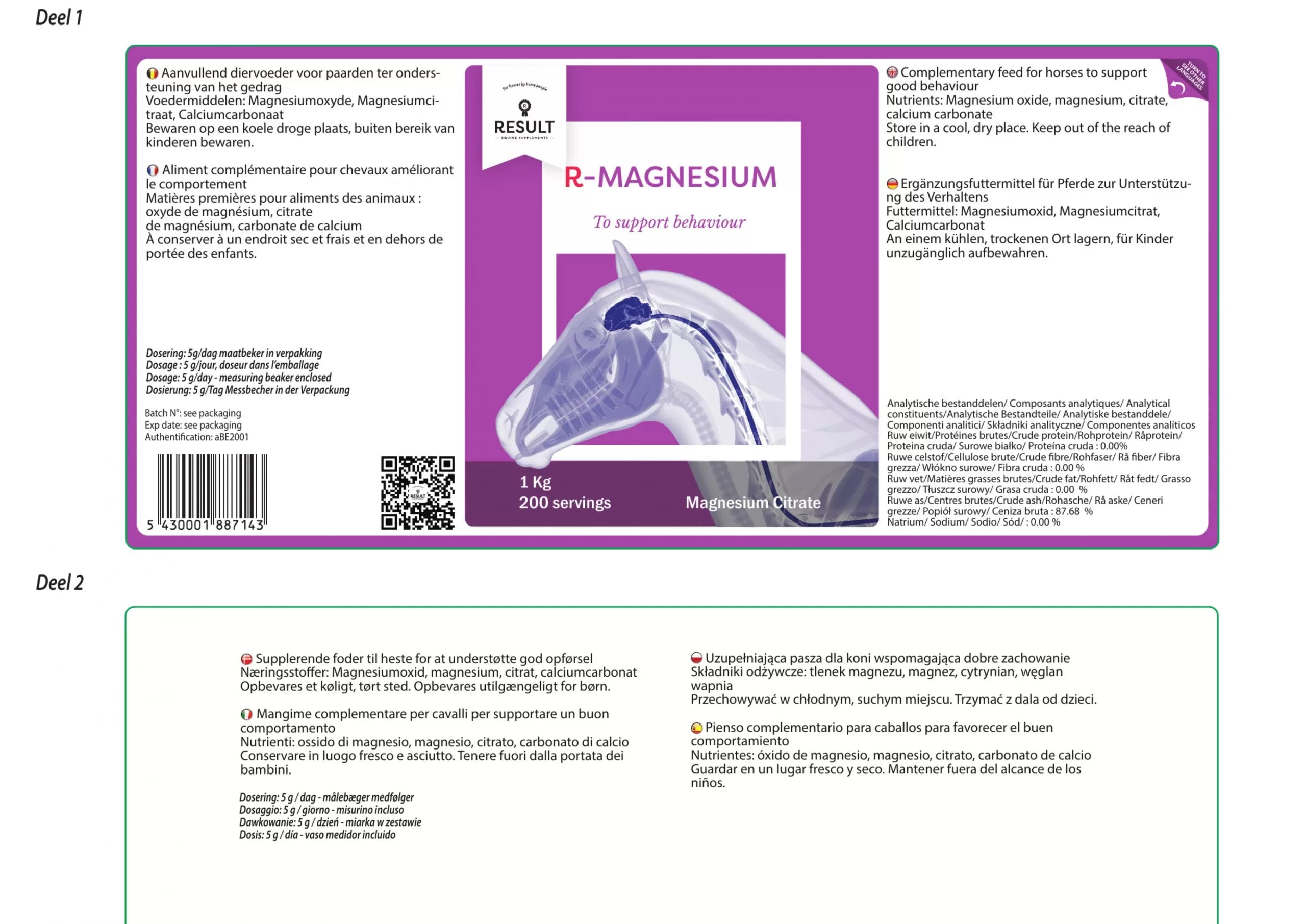 Result Equine R – Magnesium 1kg